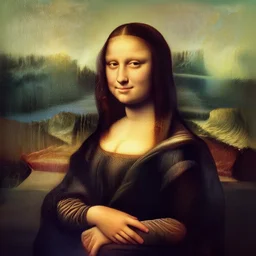 mona lisa reimagined by davinci, photo portrait, face symmetry, nice looks, proportional look -