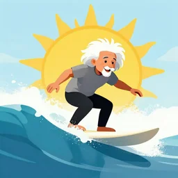 einstein is surfing on the sun