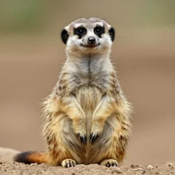 a meerkat smiling, impressionism