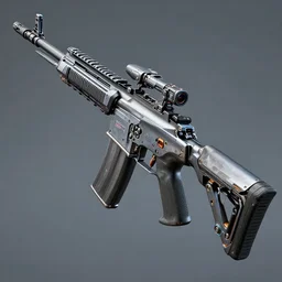 an extremely detailed cybernetic rifle