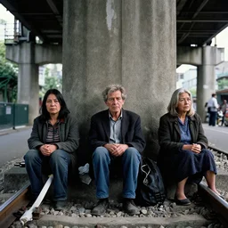poor people life under railway bridge, award winning, realistic, 4 k, hyper details, portrait by steve mccury and annie leibovitz and chindy sherman