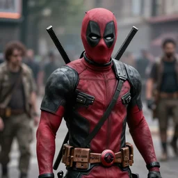 deadpool in the background of a zombieland scene