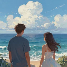 A beautiful digital illustration painting of an ocean and sky fantasy by Blair Leighton and  Lisa Frank, 8k resolution trending on Artstation concept art digital illustration