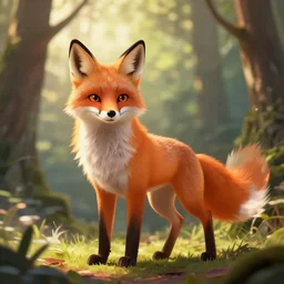 a medieval anthropomorphic fox with a fluffy tail in a forest, backlighting, trending on artstation, furry art, by kawacy, warm lighting, digital art