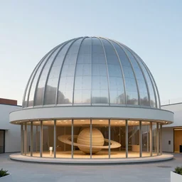 stunning intriguing polished model of a planetarium by antoni gaudi by roerich in clean minimal style museum