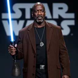 rick ross as mace windu in star wars episode 3, 8k resolution, full HD, cinematic lighting, award winning, anatomically correct
