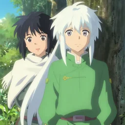 artgerm, joshua middleton, loish, makoto shinkai, an elven acher with white hair and green clothes