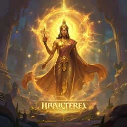 hindu enlightement spirit, in concept art of main menu loading screen background. for russian mmorpg by katauri, artstation, behance, style of hearthstone