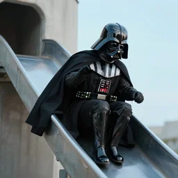 darth vader going down a slide