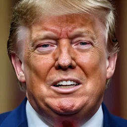 donald trump with mouth for eyes
