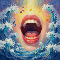 Even if our mouths where filled with song like the splitting sea, and our tongues full of joy like it’s manny waves we could never reach Your praise, surrealism, musical notes, EPIC ,beautiful sea landscapes, Very colorful painting 8k trending on art station, Intricate details, very realistic, cinematic lighting, volumetric lighting,