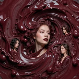 fluid swirl masses of burgundy oil paints building chaotic satin structure of unreal beautiful girl in other dimensions, wayne barlow, bao pham, donato giancola, larry elmore, masterpiece, trending on artstation, featured on pixiv, cinematic composition, beautiful lighting, sharp, details, hyper - detailed, hdr, 4 k, 8 k