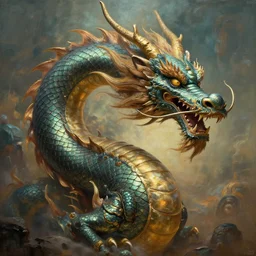a beautiful painting of giant dragon, 4 k detailed, cinematic lighting, highly detailed, hyperrealistic, unreal engine
