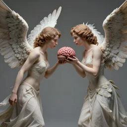 angels with wings fighting with aliens brainsuckers, perfect face, fine details, studio lighting, subtle shadows, art by katsuya terada, photorealism, hyper realism, octane render, hyper detailed, canon eos r 3, f / 1. 4, iso 2 0 0, 1 / 1 6 0 s, medium shot, 8 k, raw, unedited, in - frame,