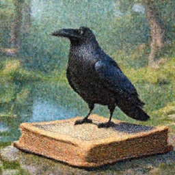 a raven stands on an old celtic book, a pond in the background, art by pixar, high detail, cinematic, cgsociety 8k