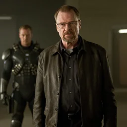 film still of Walter White as Gordan Freeman in the Half Life Movie, 4k