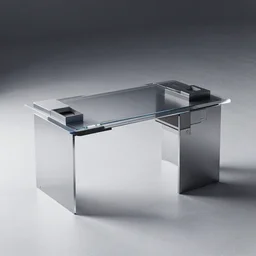 constructivism desk made of rectangle tetris, steel & acrylic, octane render, trending on artstation