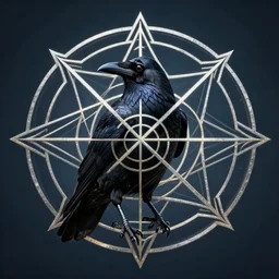 an image of a raven, sacred geometry, symmetrical, 8 k, detailed, photorealism