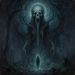 lovecraftian, cosmic horror, painting by raphael lacoste