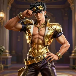 jojo's bizarre adventure : golden wind, video game cutscene, unreal engine 5, render, ray tracing