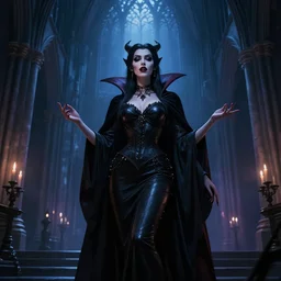 vampire temptress in a gothic cathedral witching hour, cinematic, heavenly, volumetric light highly detailed, digital painting, artstation, concept art, smooth, sharp focus, epic illustration, unreal engine 5, 8 k illustration by bouguereau and greg rutkowski and edgar maxence