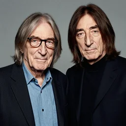 80-year old John Lennon and 45 year-old Sean Lennon posing together