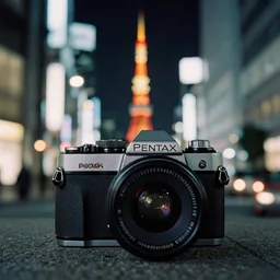 tokyo at night, photograph taken with a pentax and portra 800
