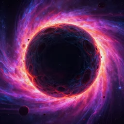 the death of a giant black hole just before the big bang, unreal engine, octane render, vray, cinematic, epic, rule of thirds, vivid colors, neon colors