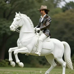 bob ross riding horse remington sculpture