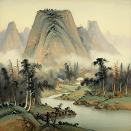 landscape, taoism, painting by greg rutkowski, j. c. leyendecker, artgerm