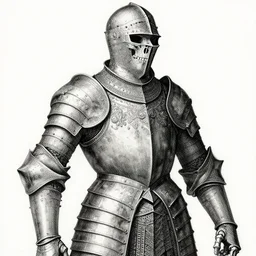 skeleton warrior with a very ornamentated armor, very detailed, complex drawing, hyperdetailed, renascement, monochrome, albert durero style