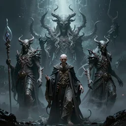 eldritch chaos gods, beautifully detailed, smooth, epic, cinematic lighting, 4 k, digital art, cosmic horror, lovecraft, by charlie bowater and andree wallin