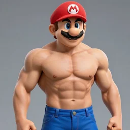 photo still of a jacked buff real life!!!! super mario!!!! 8 k