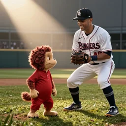 Curious George meeting Manny Machado realistic
