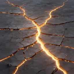 cracking ground, incadescent glowing cracks, detailed, concept art, smooth, sharp focus, illustration, trending on artstation, deviantart