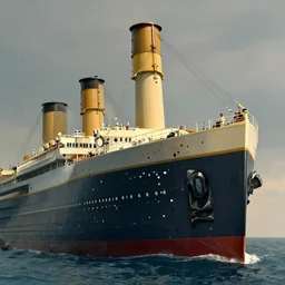 colorized the titanic sinking