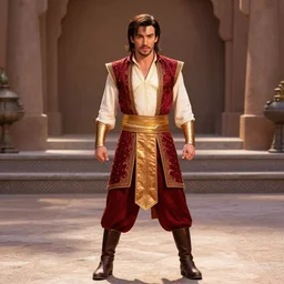 chris evans as aladdin, 8 k hdr movie still, realistic, dynamic lighting, full body