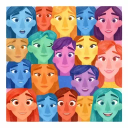neuroplasticity by disney concept artists, blunt borders, rule of thirds, vibrant colors, faces!!!