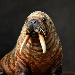 portrait photo of a walrus that looks like john lennon
