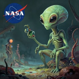 a methane-breathing alien discovered by nasa, concept art