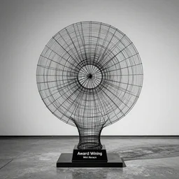 a wire sculpture, award winning black and white photography