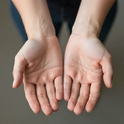 a human being with hands that are not deformed