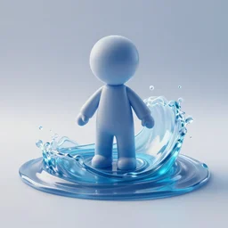 a little plastic figurine shaped like the movement of water, waves, ripples, fluid, parametric design, concept art, cinema 4 d