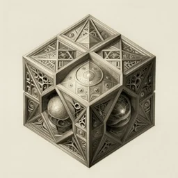 symmetric 4 th dimensional shape concept art illustration digital painting, graphic design, mystery, elegant, intricate, highly detailed, artstation, art by artgerm