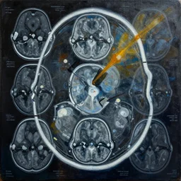 an anthropology of light and neuroscience abstract painting by alan lee, octane render, 8 k texture, mri scan
