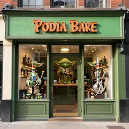 yoda themed vape and bong shop exterior