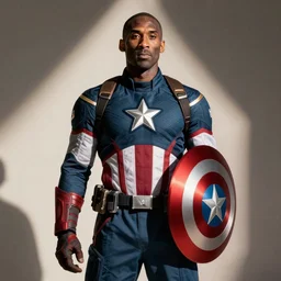 Kobe Bryant dressed as captain America