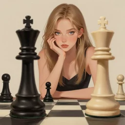 illustration of anya taylor - joy as a chess piece, digital painting, artstation, highly detailed, elegant, beautiful