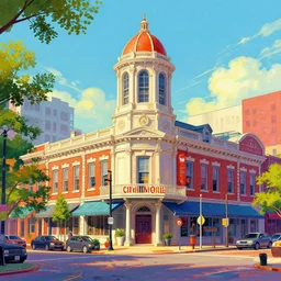 artstation concept of cincinnati, ohio, porkopolis, the queen city, cincinnati, bright colorful, hyperdetailed, artstation trending, world renowned artists, worth1000.com, historic artworks society, antique renewel, cgsociety, by greg rutkowski, by Gustave Dore, Deviantart