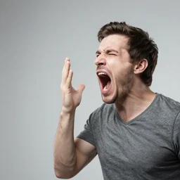 a man screaming
